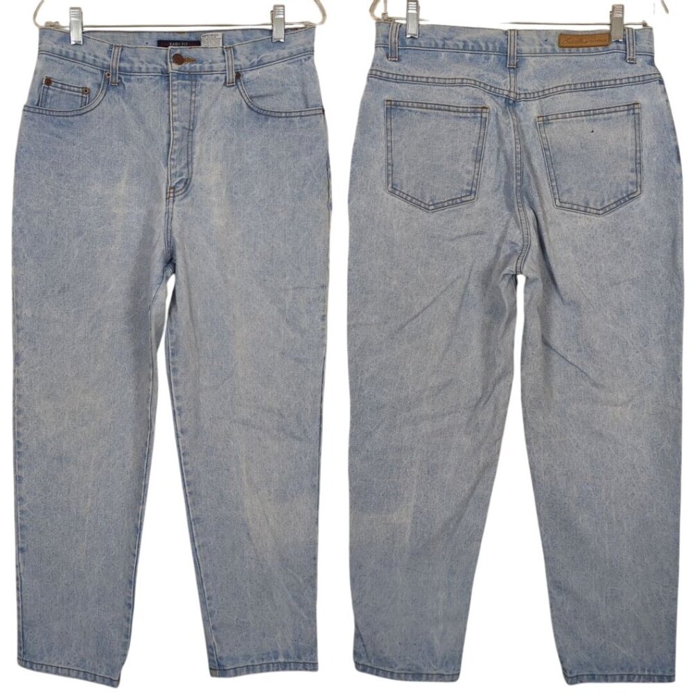 Vintage Bill Blass Womens Light Wash‎ High-Waisted Easy Fit Tapered Jean 12P